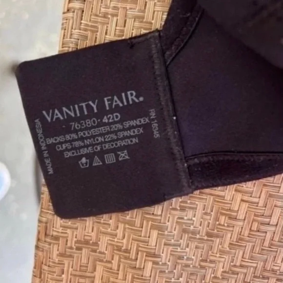 Vanity Fair Black Full-Coverage Bra Intimates & Sleepwear - Picture 4 of 4